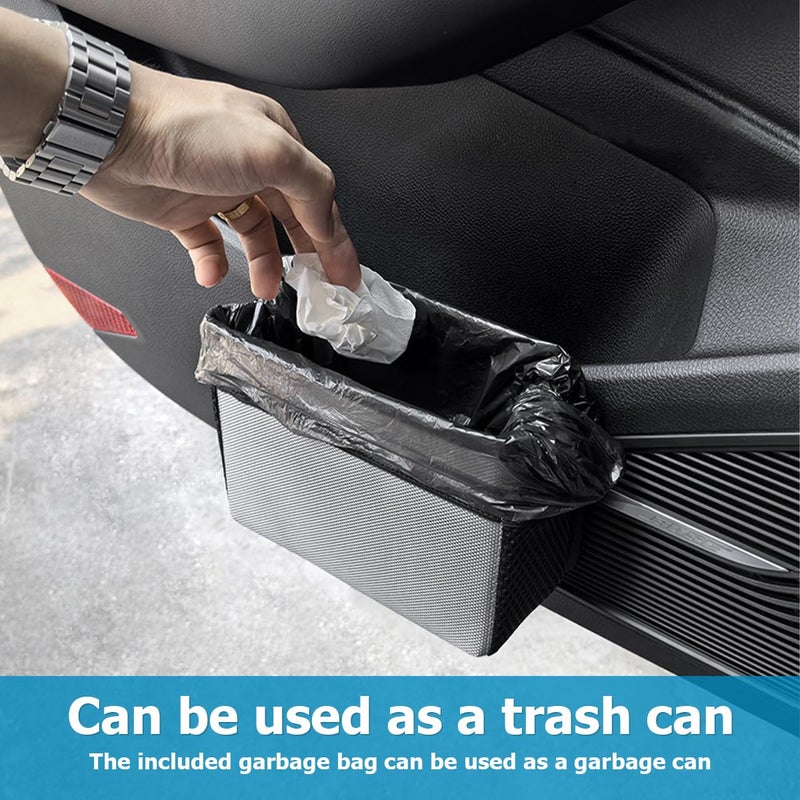 Mandark Car Trash Can, Foldable Mini Vehicle Trash Bin Garbage Organizer Holder, Waterproof Auto Interior Hanging Dustbin Storage Bag Container Accessories, Universal for Most Cars (Silver/Gray) - Image 3
