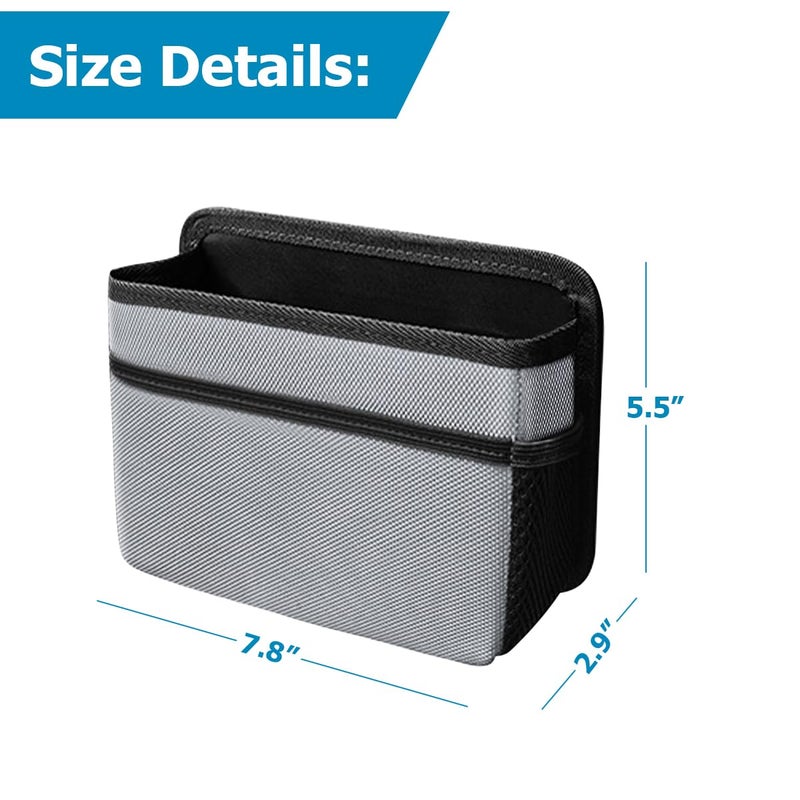Mandark Car Trash Can, Foldable Mini Vehicle Trash Bin Garbage Organizer Holder, Waterproof Auto Interior Hanging Dustbin Storage Bag Container Accessories, Universal for Most Cars (Silver/Gray) - Image 2