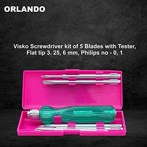ORLANDO Screwdriver Set, ORL0016 Screwdriver Kit With 5 Blades & 1 Tester, Hand Tools Kit - Image 2