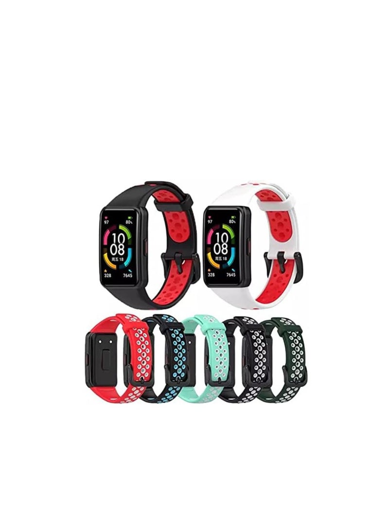 Silicone Strap For Huawei - Honor Band 6 Colorful Pattern Replacement Watchbands For Huawei Band 6 Smart Watch - Image 4