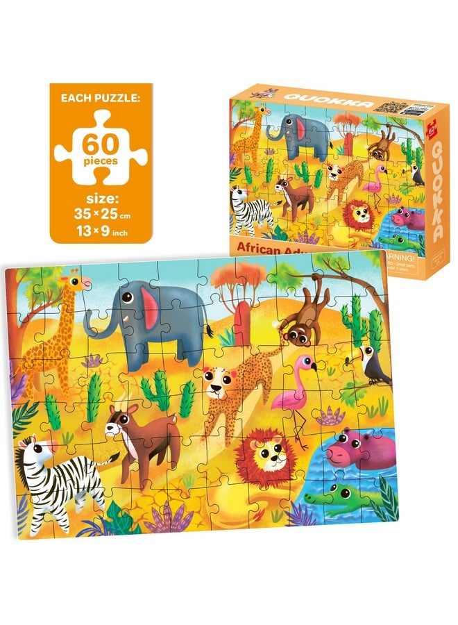 كوكا ألغاز QUOKKA للأطفال من سن 4 إلى 6 سنوات - مجموعة من 4 ألغاز مقاس 60 × 4 للأطفال الصغار من سن 3 إلى 5 سنوات - ألعاب حيوانات للأطفال من سن 6 إلى 8 سنوات - لعبة تعليمية كهدية للأولاد والبنات - Image 2