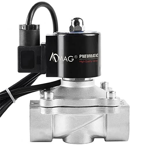 AOMAG Normally Closed Water Fountain Solenoid Valves, 3/4" NPT AC 110V Stainless Steel VITON Electric Underwater Solenoid Valve for Water, Air, Oil, Fuel - Image 1