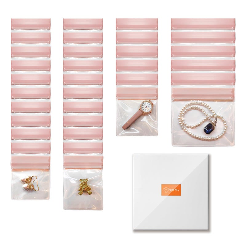 30 PCS Anti Tarnish Jewelry Bags for Travel and Storage Small Clear EVA Pouches Organizer for Gold Silver Ring Earing Chain Bracelet JellyLike Softness No Yellowing No OdorsAssorted Sizes