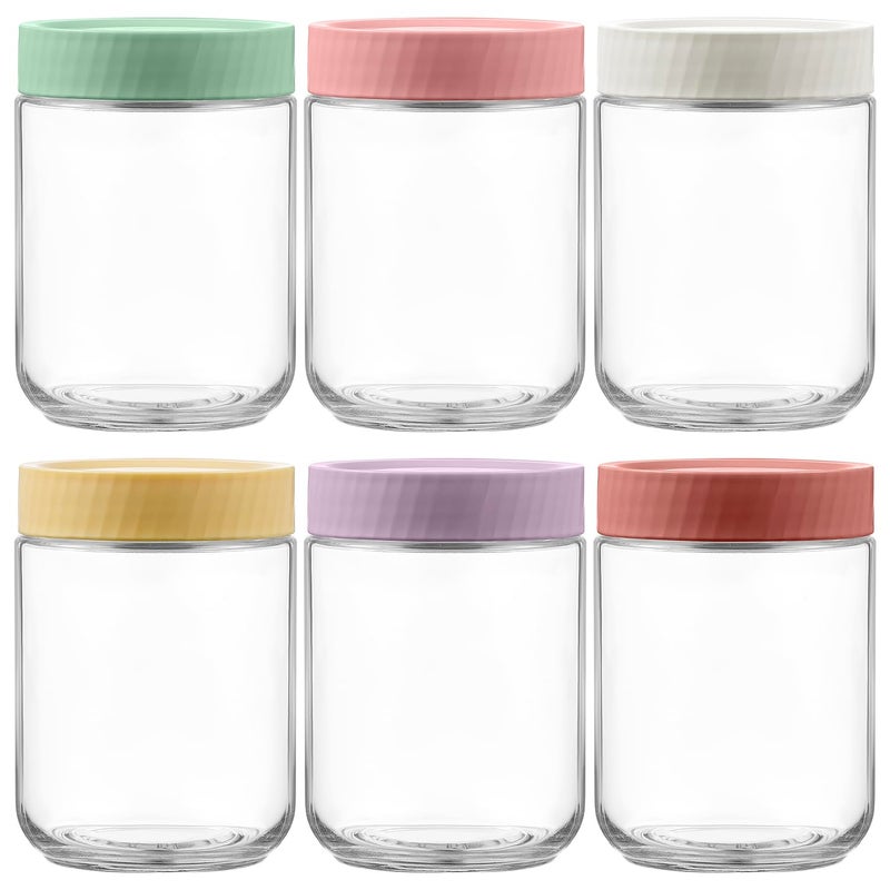 Danmu 16 oz Overnight Oats Containers with Lids,Meal Prep Containers 6 Pack,Mason Jars 16 oz with Lids for Snack,Overnight Oats,Yogurt,Parfait,Soup,Smoothies,Salad 100% Leak-proof Dishwasher Safe - Image 1