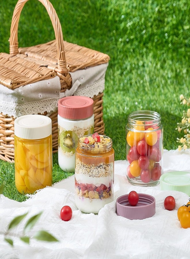 Danmu 16 oz Overnight Oats Containers with Lids,Meal Prep Containers 6 Pack,Mason Jars 16 oz with Lids for Snack,Overnight Oats,Yogurt,Parfait,Soup,Smoothies,Salad 100% Leak-proof Dishwasher Safe - Image 5