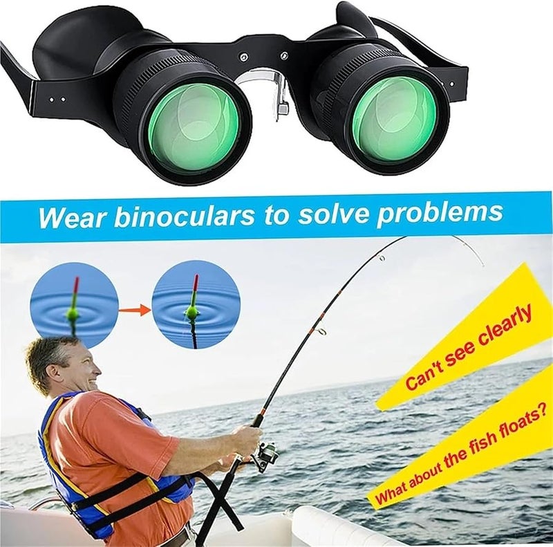 نظارات المناظير ذات التكبير 10X بدون استخدام اليدين لصيد الأسماك ومشاهدة الطيور والأنشطة الخارجية - Image 3