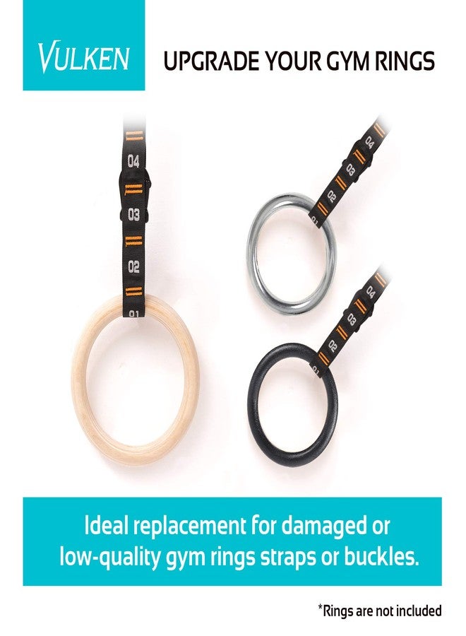 Vulken Adjustable Numbered Straps for Gymnastic Rings Carabiners Quick Hook System Easy to Set Up One Pair Strap Only - Image 4