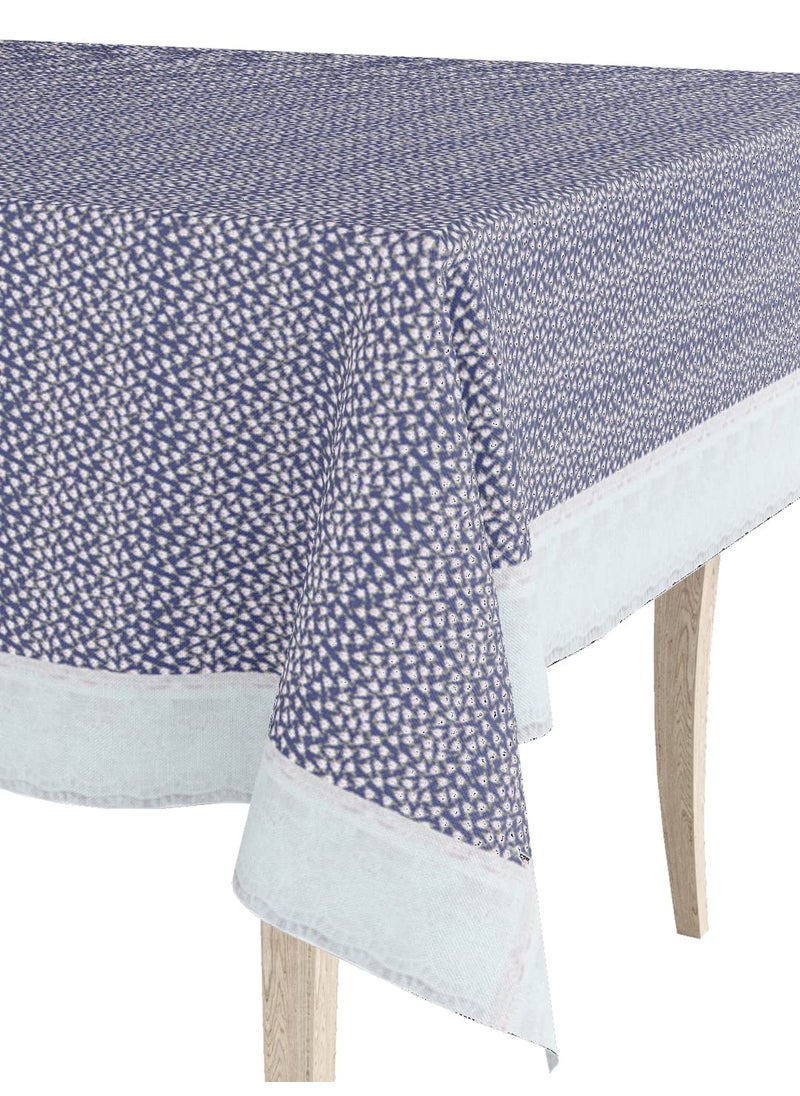 Bianca Bianca Vinyl PVC Dining Table Cover Easy to Clean Table Cloth -1pc 4-6 Seater (Clasic-Clear) Floral-Blue  - Image 3