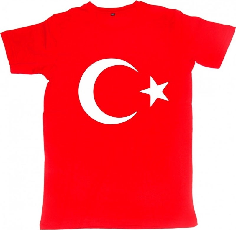 Modatime Star and Crescent Printed T-Shirt Red 