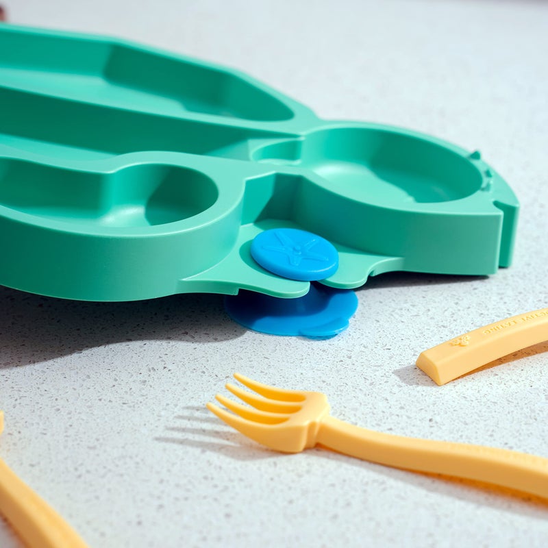 Constructive Eating Plate Made in USA | Constructive Baby | Kids Dinnerware Set, Green Turtle Plate | Divided Suction Plates for Toddlers â€“ Made with Materials Tested for Safety - Image 3