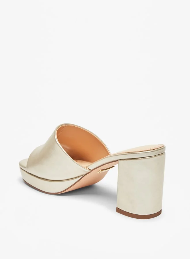 Celeste Women's Solid Slip-On Sandals with Block Heels