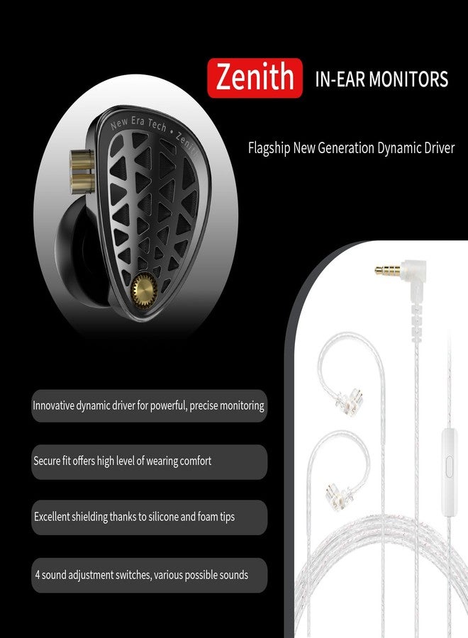 كي زد سماعات أذن سلكية KZ Zenith IEM، سماعات عزل صوت احترافية، صوت نقي وجهير عميق، محرك ديناميكي واحد كبير، تثبيت آمن داخل الأذن لمهندسي الصوت والموسيقيين (Nomic) - Image 2