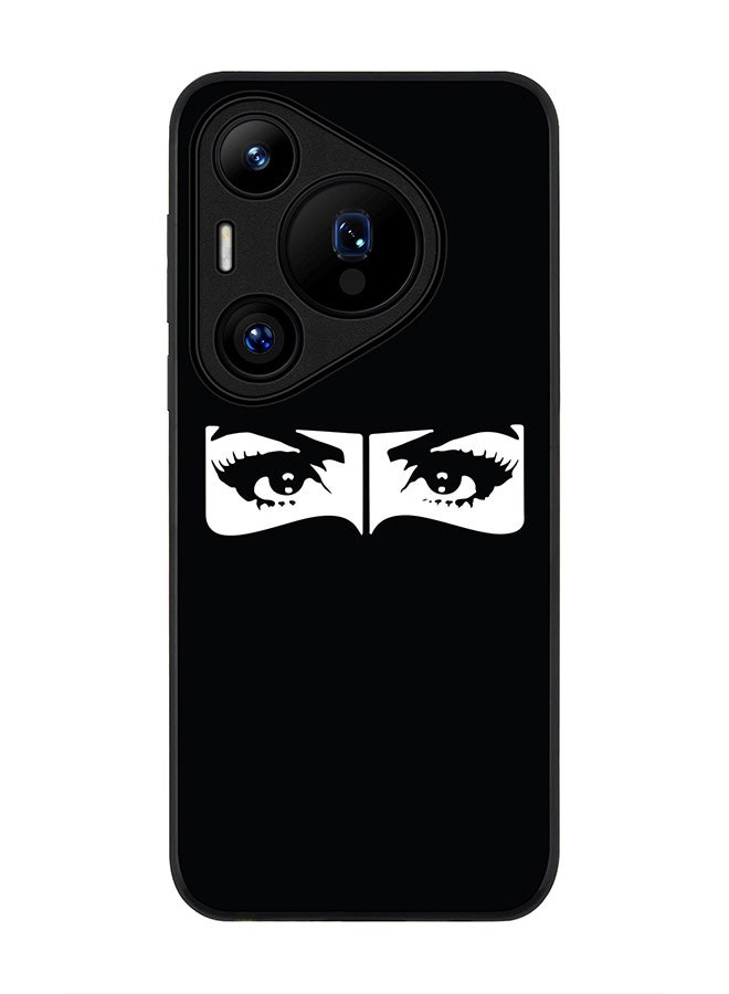 Stylizedd Rugged Black edge case for Huawei Pura 70 Pro / Huawei Pura 70 Pro Plus, Slim fit Soft Case Flexible Anti Drop TPU Gel Thin Cover - Naqabi Eyes - Image 1