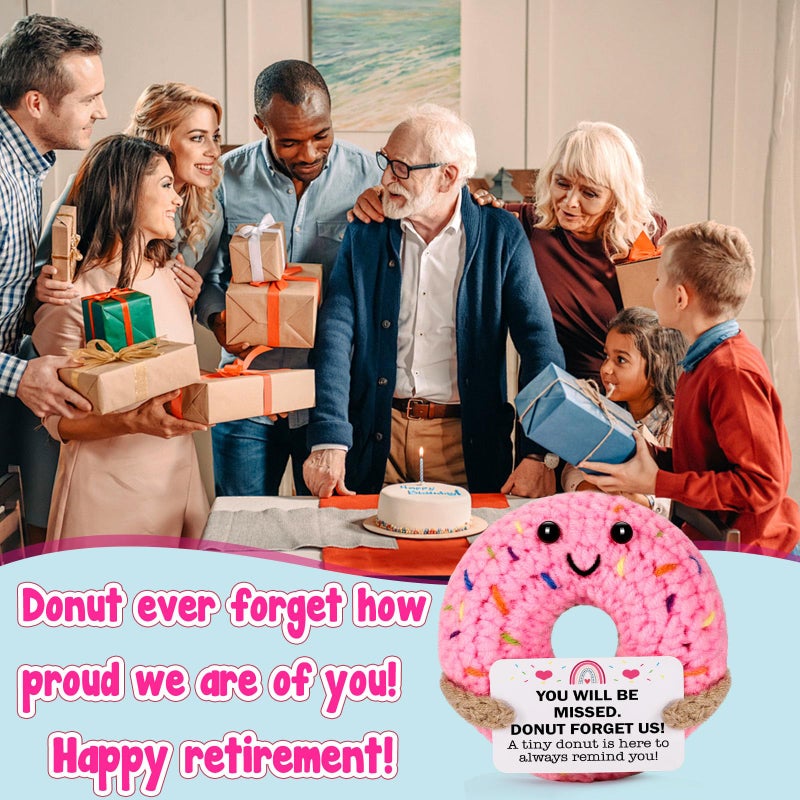 MBL Retirement Gifts for Women Men - Funny Crochet Donut Leaving Going Away Farewell Goodbye New Job Easter Graduation Appreciation Gift for Employee Teacher Nurses Coworker Team Boss Lady Retiree - Image 5