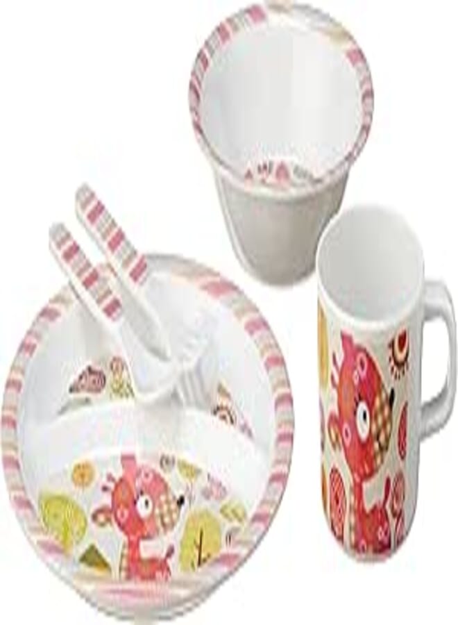 Orist 6223004 620027 100% melamine 5 pieces kids dinner set deer design