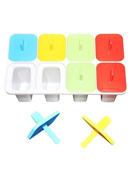Pass Pass pass pass 8 Set Ice Cream Candy Kulfi Maker Plastic Mould ice Stick Trays  - Image 2