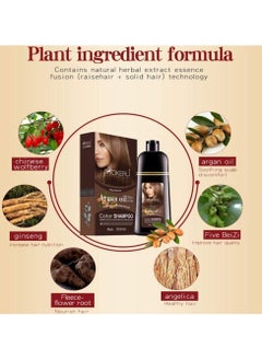 MOKERU MOKERU Argan Oil Dye Hair Color Shampoo Dark Brown 500ml  - Image 2
