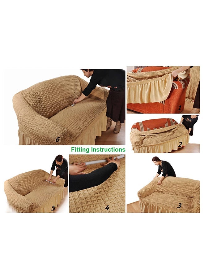 One Seater Super Stretchable Anti-Wrinkle Slip Flexible Resistant Jacquard For Living Room Sofa Cover Grey - Image 5