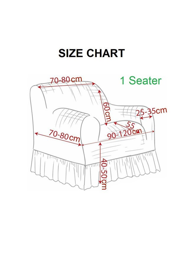 One Seater Super Stretchable Anti-Wrinkle Slip Flexible Resistant Jacquard For Living Room Sofa Cover Grey - Image 2
