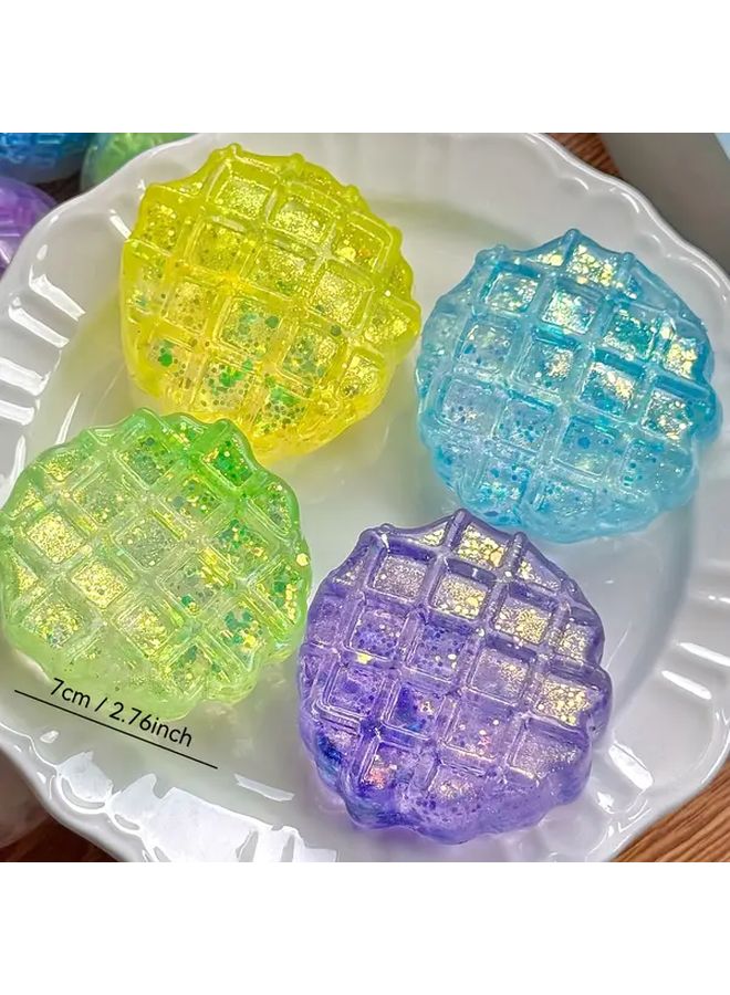 Green Aurora Squishy Gummy Balls Glittery Slow Rebound Fidget Toys - Image 2