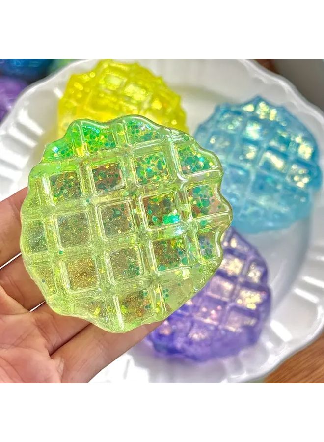 Green Aurora Squishy Gummy Balls Glittery Slow Rebound Fidget Toys - Image 5