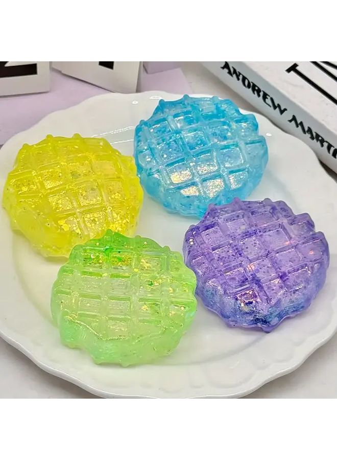 Green Aurora Squishy Gummy Balls Glittery Slow Rebound Fidget Toys - Image 1