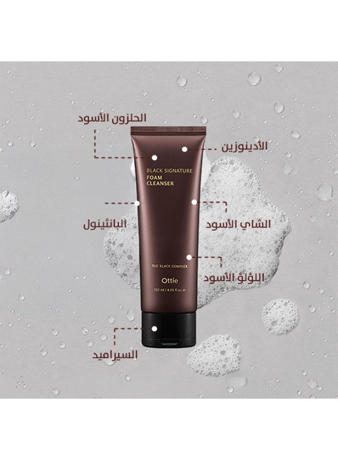 أوتي رغوة التنظيف Ottie Black Signature بحجم 120مل | رغوة تنظيف عميق | تُنقّح المسام لبشرة صافية ومُشرقة | K-Beauty - Image 2