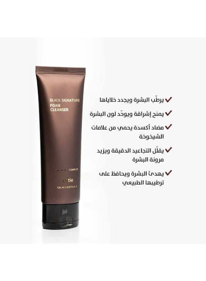 أوتي رغوة التنظيف Ottie Black Signature بحجم 120مل | رغوة تنظيف عميق | تُنقّح المسام لبشرة صافية ومُشرقة | K-Beauty - Image 4