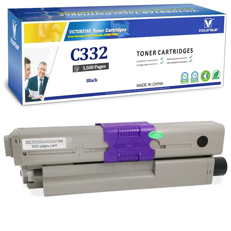 VICTORSTAR Compatible Toner Cartridge C332 MC363 C332dn MC363dn C332dnw MC363dnw Black 46508704 3500 Pages for OKI Okidata Color Laser Printers - Image 5
