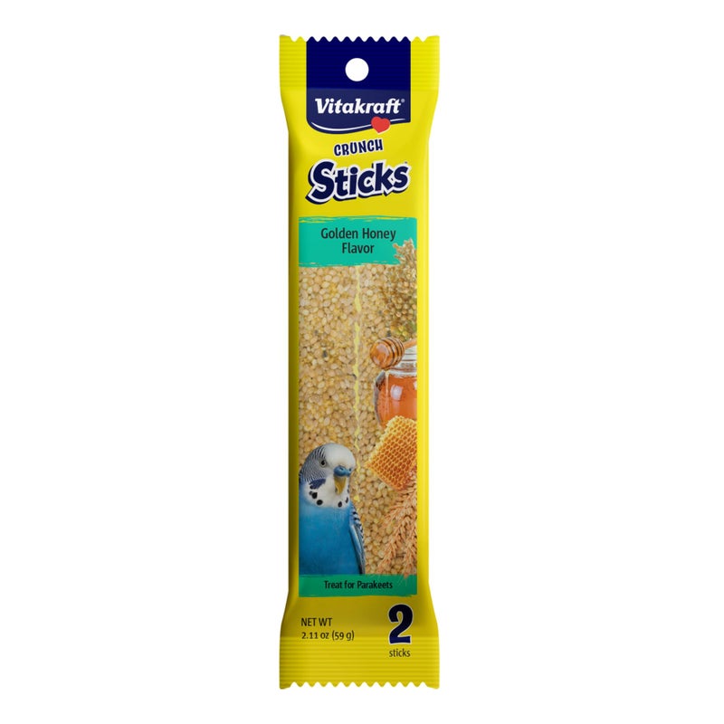Vitakraft Parakeet Whole Grains & Honey Treat Sticks 2 Count, 2.11 Ounce - Image 1