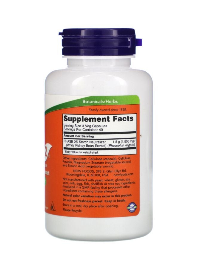 Now Foods Phase 2 Starch Neutralizer 500mg - 120 Capsules - Image 2