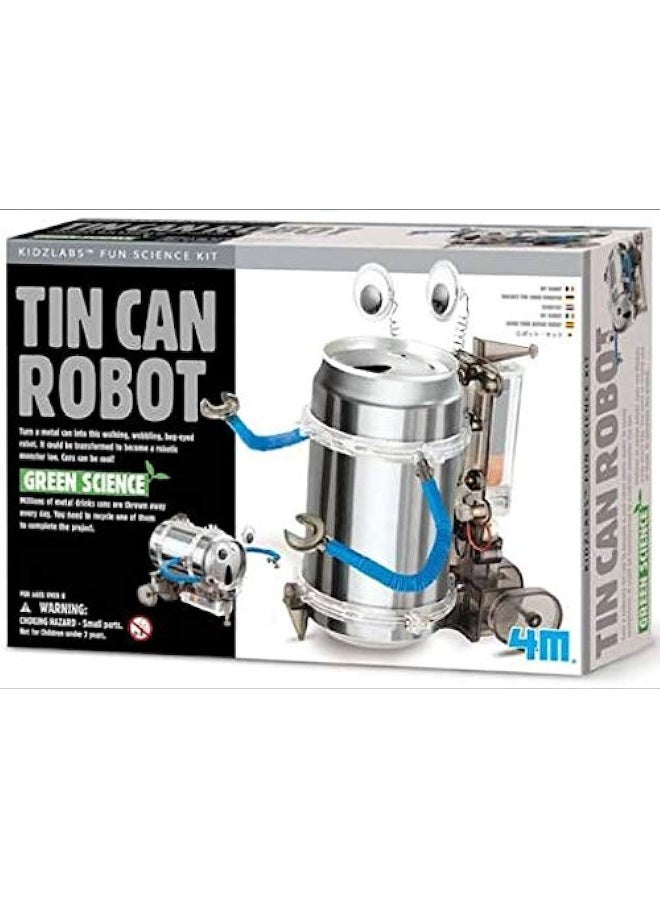 4M Tin Can Robot – Build-Your-Own Recycling Science Kit with Parts, Motor, and Instructions to Transform a Soda Can into a Walking Robot – Fun Educational STEM Activity for Kids Ages 8+ | 00-03270 - Image 1