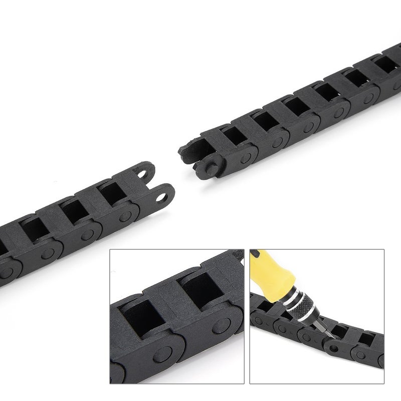 uxcell R15 7mm x 7mm Internal Size Black Plastic Cable Wire Carrier Drag Chain 1M Length for CNC - Image 3