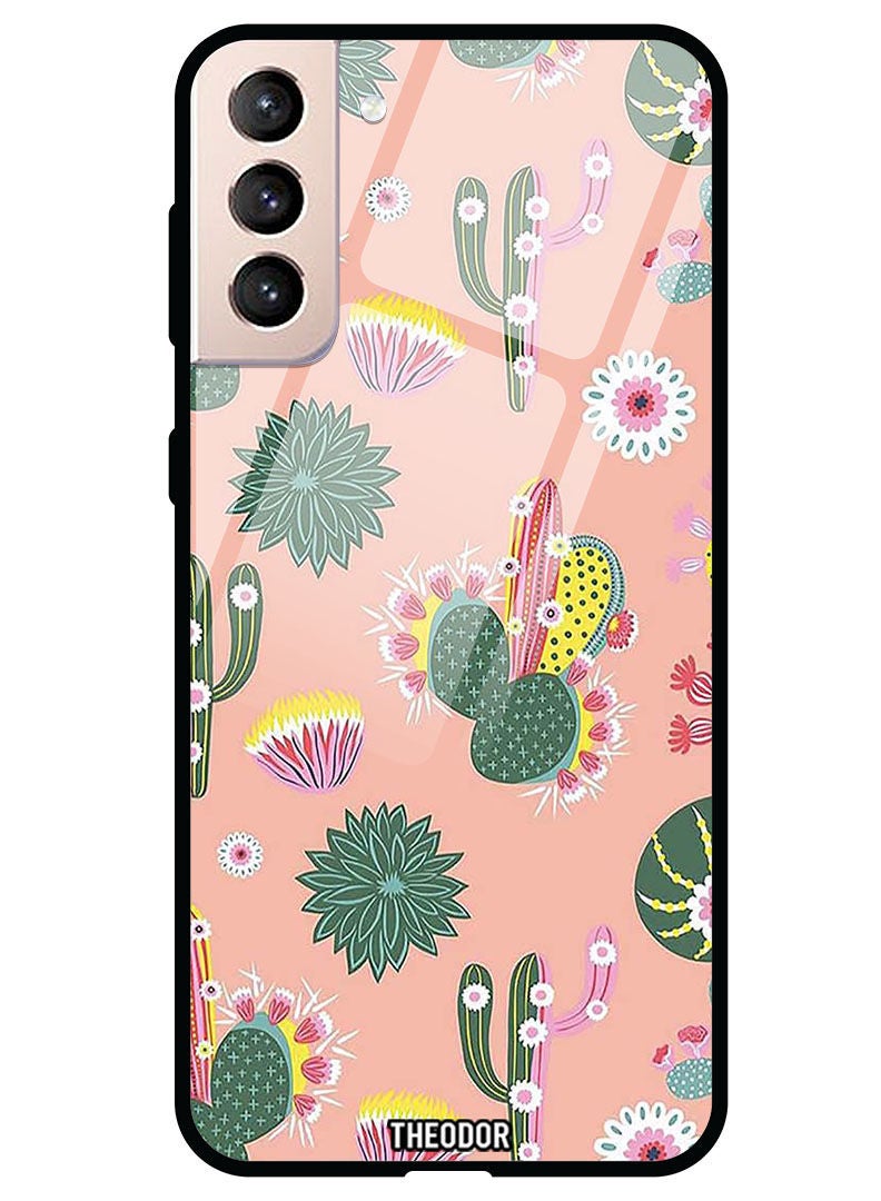 Theodor Protective Tempered Glass Case Cover Samsung Galaxy S21  Cactus - Image 1