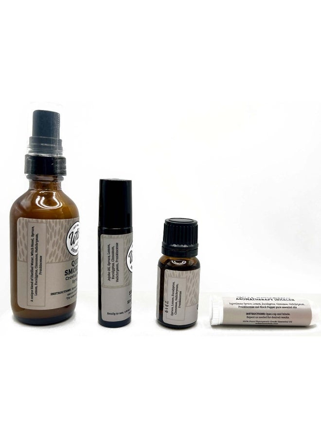 mEssentials Quit Smoking Nasal Inhaler, Roll On, Spray and Essential Oil, 4 Piece Set, Stop Smoking Aid, Helps Relieve Cravings, Soothes Lungs - Image 2