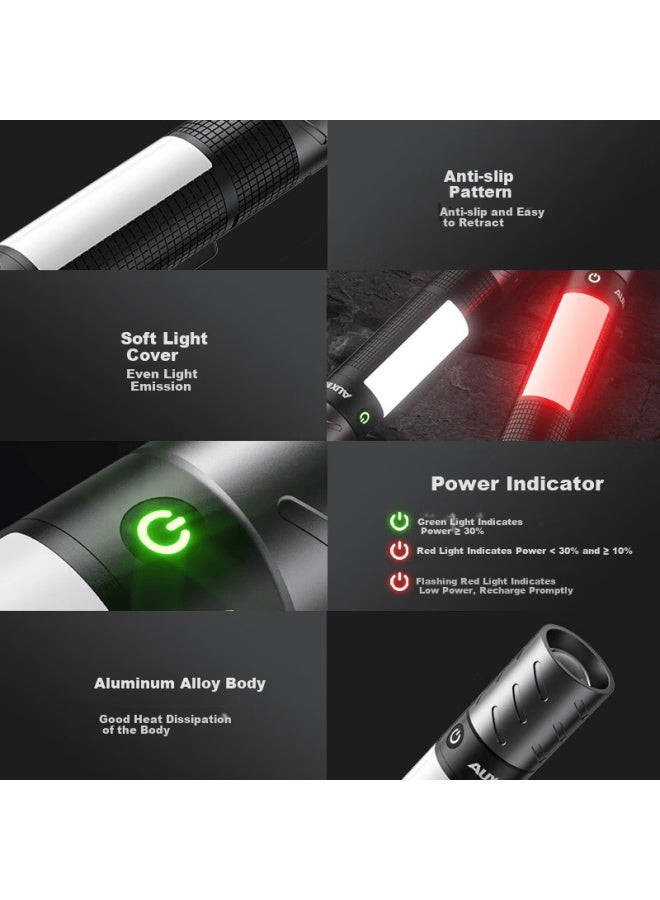 Aux High-power Zoomable Flashlight Outdoor Home Multi-mode Adjustable Long-range Super Long Battery Life Window Breaker Magnetic Emergency Rescue - Image 2