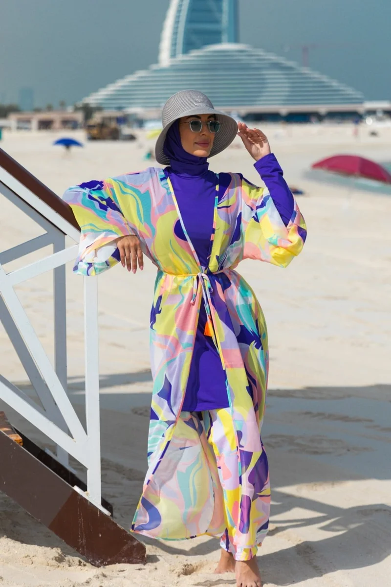 Marina Patterned Colorful Kimono Kaftan P2332