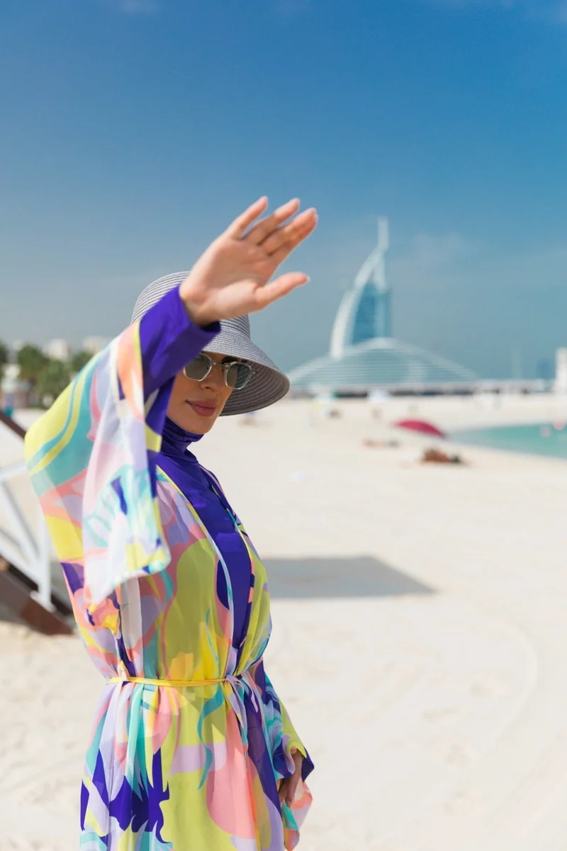 Marina Patterned Colorful Kimono Kaftan P2332
