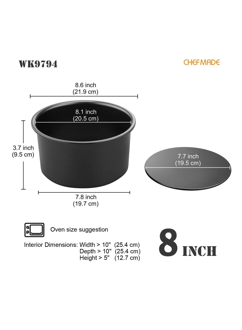 chefmade Round Cake Pan Nonstick 8 Inch with Removable Loose Bottom Chiffon Bakeware - Image 2