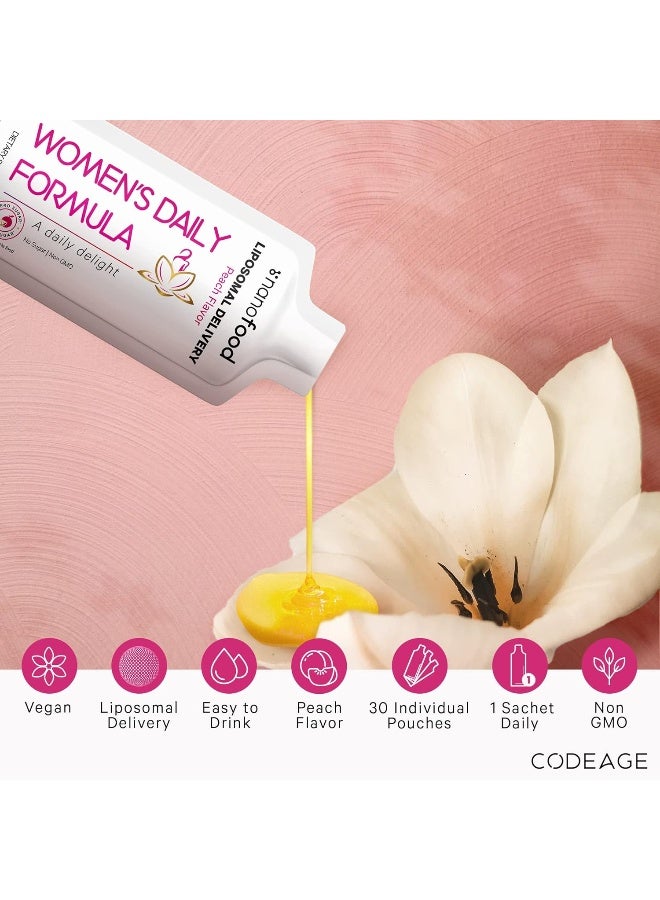 Codeage Women's Daily Liposomal Vitamins - Peach Flavor - 30 Pouches - Image 3