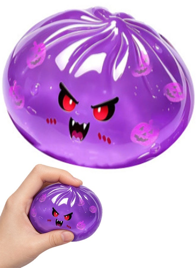 Halloween Squishy Stress Relief Toy, Purple Vampire Ghost Design, Slow Rebound - Image 1