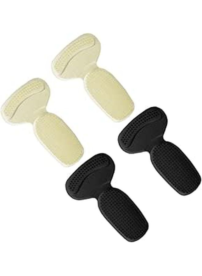 2 Pairs Non Slip Heel Protectors Cushions Black Beige Shock Absorption for Women - Image 1