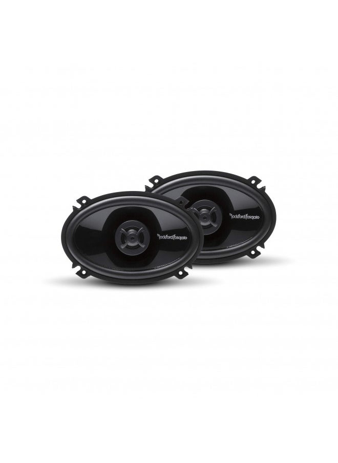Rockford Fosgate P1462 Punch 4"x 6" 2-Way Coaxial Full Range Speakers - Black  - Image 1