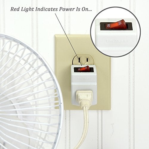 BindMaster 3 Prong Grounded Single Port Power Adapter for Outlet with Indicator Lighted On/Off Switch to be Energy Saving (1 Pack) - Image 3