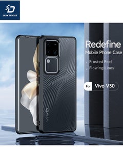 دوكس دوتشيز جراب VIVO V30، ظهر بلوري شفاف + غطاء إطار ناعم من مادة TPU أسود، حماية كاملة ضد الصدمات، جراب مقاوم للصدمات من الدرجة العسكرية لهاتف VIVO V30، غطاء خلفي نحيف مقاوم للصدمات لهاتف VIVO V30 5G  - Image 3