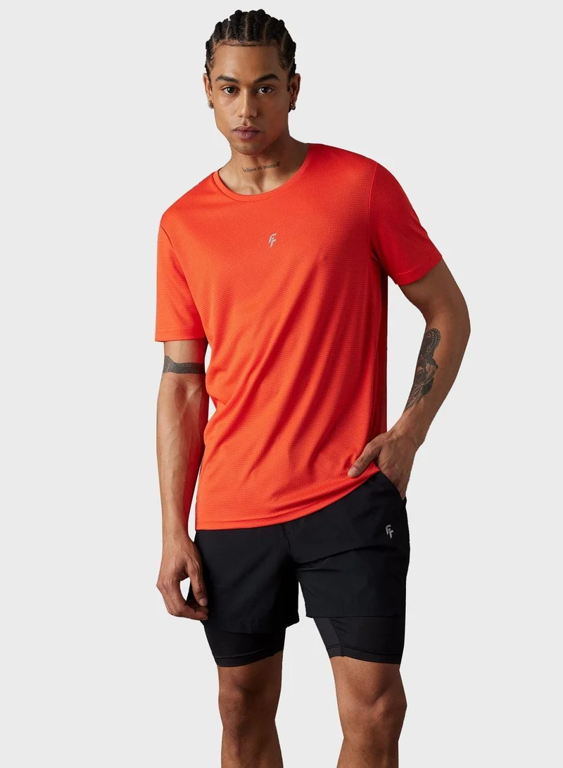 Defactofit Slim Fit Crew Neck Printed T-Shirt