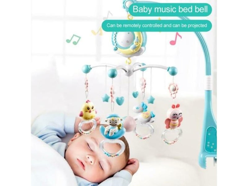 Crib Mobile with Music Crib Mobile with Night Light and Projector Remote Control and Toys to Pack and Play Pink JEDBESETZT - Image 1