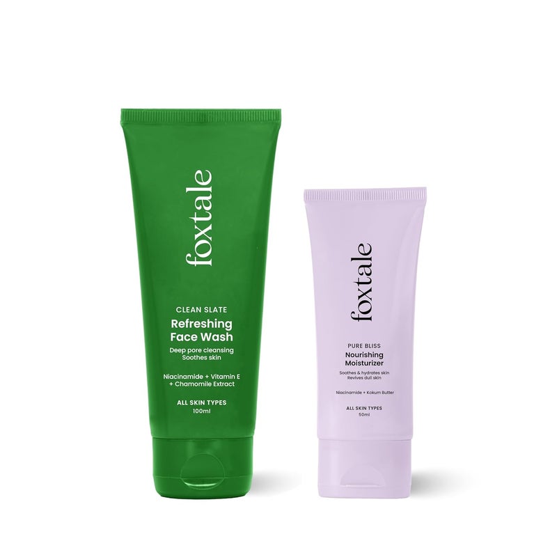 Foxtale Combo  Everyday Glow Duo  With Foxtale Refreshing Face Wash 100ml  Foxtale Nourishing Moisturizer 50ml - Image 1
