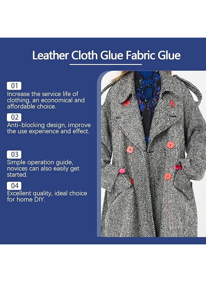 erorex Fabric Glue Permanent 50Ml Fabric Glue For Patch Clear Fabric Glue For Clothing Permanent Washable Clothing Glue For All Fabrics Cotton Denim Leather Flannel 2Pcs - Image 4