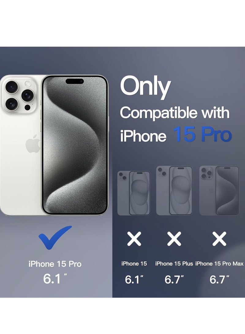 Denx Magnetic Case for iPhone 15 Pro [Shockproof & Slim] Matte Hard Back Cover with high-Grade Protection | White - Image 4